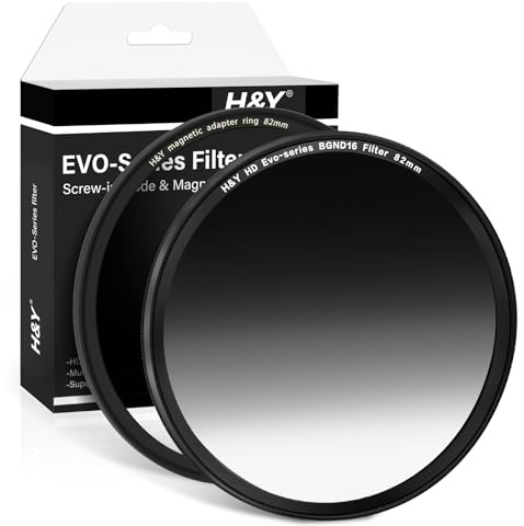 H&Y EVO 82mm Soft GND16 Filter, Magnetic & Screw 2-in-1 (4-Stop) | 82mm Soft Graduated ND16, 4-Stop Light Reduction, Magnetic & Screw 2-in-1, Landscape Photography