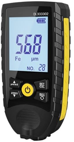 KHZKHC Bilbeläggningstjockleksmätare, färgmätare, billackmätare, roterande LCD-skärm, lagring av 30 data, kontroll