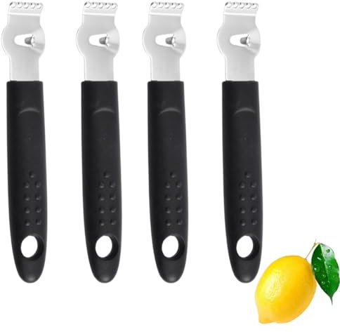 4Pcs Lemon Zester Tool Citrus Peeler Zester Grater with Plastic Handle Stainless Steel Fruit Grater Peeling Knife Multipurpose