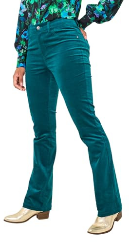 Joe Browns Women's Bootcut Stretch Moleskin Trousers Casual Pants, Turquoise, 10