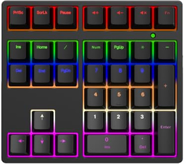 Yunseity Tastierino Numerico Meccanico, Tastierino Numerico Cablato USB C a 34 Tasti con Retroilluminazione RGB e Interruttore Blu, per PC Desktop Portatile (BLACK)