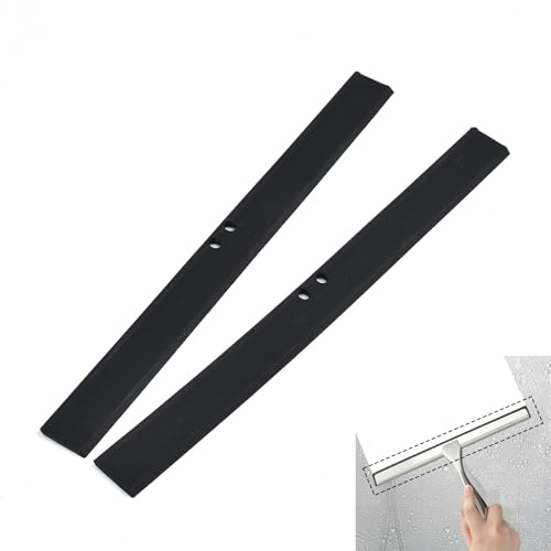 Silicone Window Squeegee Replacement Blades,2PCS 10 Inch (25.5cm) Professional Glass Cleaning Wiper Strips, Universal Fit for Most Squeegees for Windows, Mirrors, Cars & Shower Screens