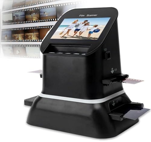MINHUIJIHUI Escáner de Diapositivas, Digitalizador de Negativos Profesional 22 MP, para Formato 35 mm, Medio 120, 126, 127, con Pantalla LCD 4, Convertir a Digital Fotos para Compartir