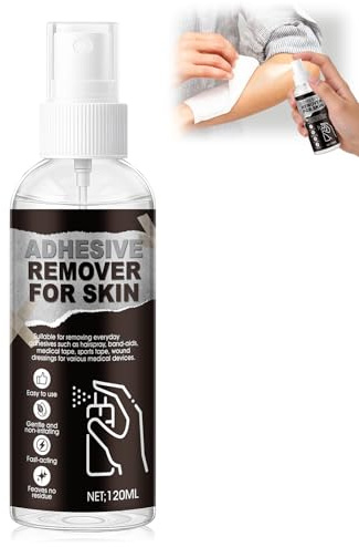 Adhesive Remover Spray, Spray Rimozione Cerotti, Adatto per La Rimozione di Protesi in Silicone, Cerotti, Nastro Adesivo e SFX, Dissolve Rapidamente Può Essere, 120 Ml
