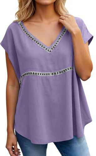 Generisch Blusa de lino étnica para mujer, blusa de ocio bohemia, blusa de verano transpirable, camisa de lino hawaiana, tallas grandes, camisa informal para mujer, algodón y lino, parte superior de