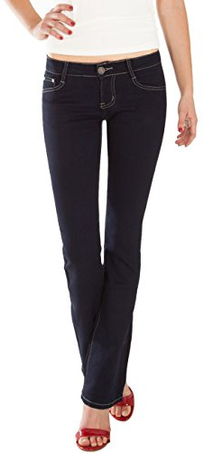 Fraternel damjeans byxor bootcut höftjeans utsvängda byxor, Mörkblå, M