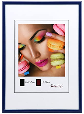 Ideal Life Kunststoff Bilderrahmen Wanddeko Collage Poster Bilder Foto Rahmen: Farbe: Blau | Format: 50x70