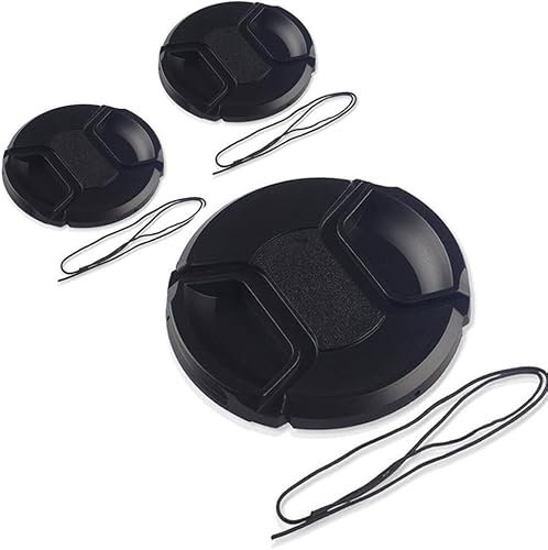 Market&YCY 3 Piezas 52mm Tapa del Objetivo - Ajustar el videoclip con Cadena para Videocámaras, Cámaras - Canon, Nikon, Olympus, Panasonic, Pentax, Samsung, Sony, Leica etc.