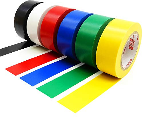 YTBUBOR Insulation Tape PVC Electrical Tape 25mm*15m 6 Colour 6 Pack Waterproof Adhesive Gaffer Tape