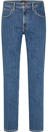 Lee Brooklyn Straight Vaqueros Para Hombre, Mid Stonewash, 34W / 32L