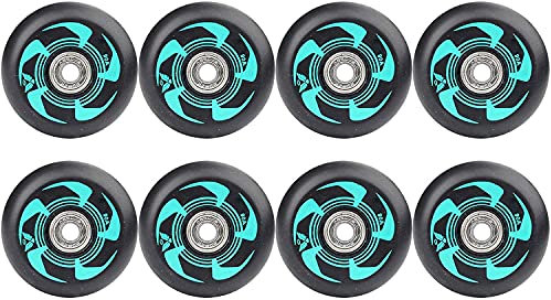 SSCYHT 72mm/76mm/80MM 90A Inline Skate Rollen, 8er Pack Ersatz Roller Skating Rollen für Mädchen & Jungen Rollen mit Kugellager ABEC 9,76mm