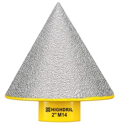 Diamant Fingerfräser - HIGHDRIL 50mm Diamant-Fasenfräser mit M14 Gewinde zum Vergrößern und Beschneiden bestehender Löcher in Porzellan, Keramik, Marmor, Granit