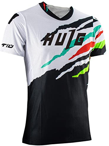 MTB-tröja för män, kortärmad, downhill-tröja, herrcykelkläder, cykelsport/motocross-kläder, mountainbikeskjorta, mjuk konsistens, fukttransport, MTB BMX, Stil 07, XL