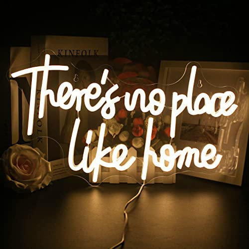 Looklight There’s no Place like Home Neon Signs Warmweißes LED-Neonlicht für Wand Leuchtschild für Schlafzimmer Zuhause Geburtstag Hochzeitsfeier USB-LED-Neonschilder für Raumdekoration