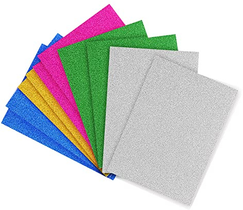 A4 Glitter Card, Pack of 10 Sheets, Standard A4 Card, in 5 Colours Card Stock 210GSM for Art and Crafts (Glitter Card)