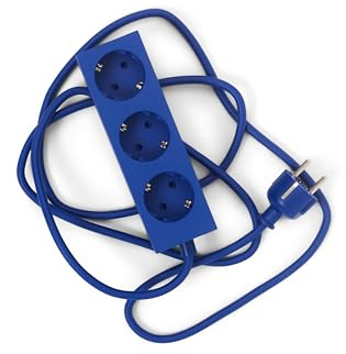 Pedestal Power Bar Mehrfachsteckdose 5m mit Magnetischem Boden (Blau) - Praktische Stilvolle Steckdosenleiste 3-Fach Magnetisch - Magnetische Dreifachsteckdose - Power Strip 3-Way