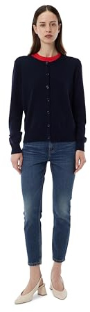 Caroll 242K-MCAROLINE Cachemire Cardigan, Marine, L Femme