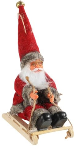 Figurines De Père Noël, Figurines De Père Noël Assis, 7,5 Pouces Décoration Classique du Père Noël Rouge, Exquis Décoration De Noël, Fait à La Main, Décoration De Noël pour La Maison Et Le Bureau