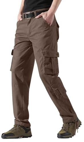 Gyaimxfu Pantalon cargo stretch pour homme - Pantalon d'été léger avec élastique - Pour loisirs - Couleur unie - Pour l'automne - Avec poches