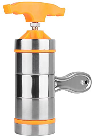 Máquina de Pasta, Máquina de Fideos de Acero Inoxidable, Máquina para Hacer Prensado de Fideos Pasta de Prensa de Fideos Manual con 7 Moldes para Fideos Frescos Caseros,Espaguetis