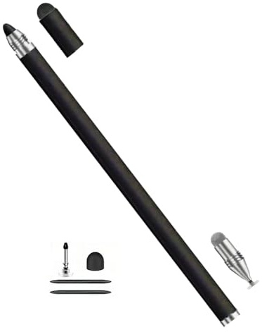 Pennino capacitivo 4 in 1 per smartphone, tablet, touch screen capacitivi per disegno, scrittura in fibra/silicone/punta a disco con punta precisa