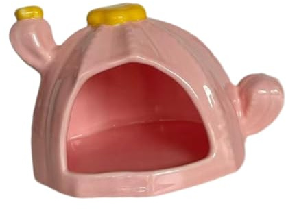 LOVIVER Ciotola per Cibo in Ceramica per criceti, Robusta e graziosa, nascondiglio per gerbilli, ratti, Ricci, Piccoli Animali Domestici, furetti, Rosa