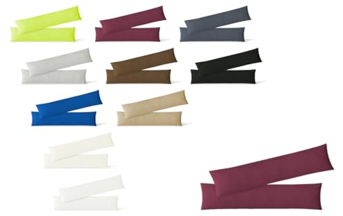 EXKLUSIV HEIMTEXTIL Kissenhülle Kissenbezug Doppelpack mit Reißverschluss hochwertige Jersey Qualität Bordeaux 40 x 145 cm