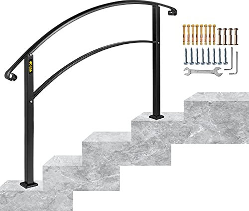 Happybuy Rampe d’escalier Main courante de Transition pour 4 marches