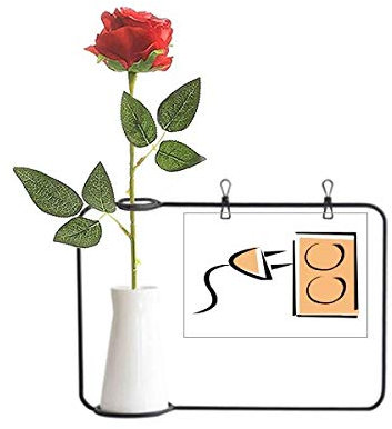 Beauty Gift Cable de carga Enchufe Patrón de zócalo Rosa Artificial Flor Colgante Jarrones Decoración Botella