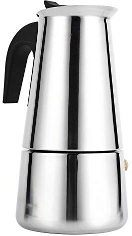 Cafetera Italiana, Cafetera Italiana Induccion de Acero Inoxidable Cafetera para Induccion Doméstico y en la Oficina Cafetera Moka(300ml)