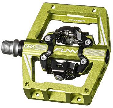 Funn Mamba S MTB Clipless Pedale, doppelseitige klick-Kompaktplattform-Mountainbike-Pedale, kompatibel mit SPD Cleats, 9/16-Zoll CrMo-Achse Fahrradpedale (Grün)