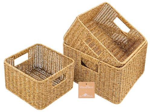 myHomeBody Weiden-Aufbewahrungskorb, Aufbewahrungswürfel, Aufbewahrungskörbe zum Organisieren, Weidenkörbe für Aufbewahrungs-Organizer, gewebter Korb für Organisation und Aufbewahrung