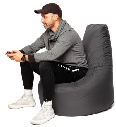 PATCH HOME Sillón gamer – 2 tamaños – 25 colores XXL – 80 cm de diámetro, 30 cm de altura del asiento, 90 cm de altura, color antracita