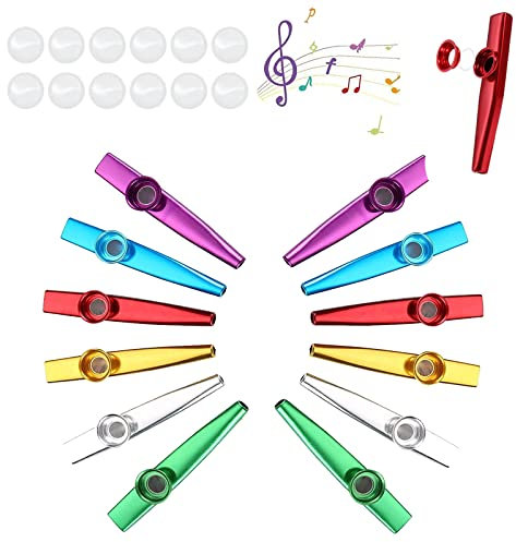 12 Stück Kazoo, Kazoos, Kazoo Instrument, Kasu, Kazoo Saxophon, mit 12 Kazoo Membran, Für Kinder Und Musikliebhaber Anfänger