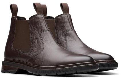 Clarks Men's Burchill Up Dark Brown Leather 10 Medium
