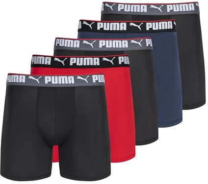 PUMA Herren Performance-Boxershorts, 5er-Pack, Small