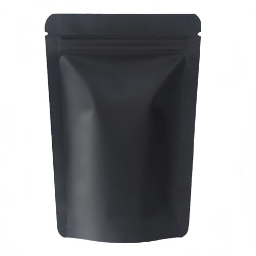 50 sacchetti in Mylar, richiudibili, con chiusura a zip, in alluminio nero, con chiusura lampo, a prova di odore, sacchetti in Mylar 3,5 sacchetti sigillati a caldo per la conservazione degli alimenti