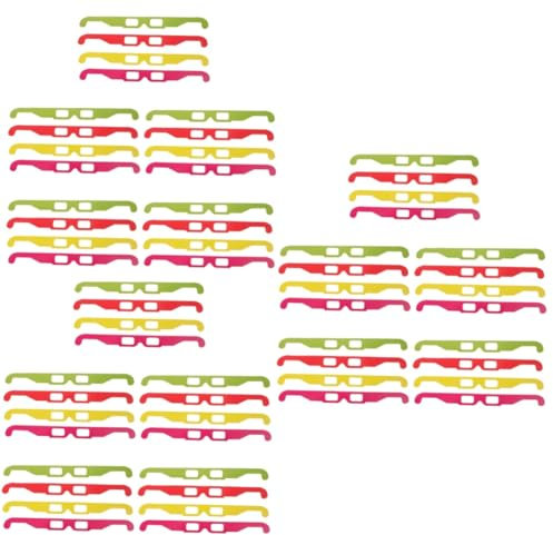 ARTIBETTER Occhiali Cartone Giungla Occhiali Piatti 60 Pz 3d Per Per Bambini 3d Di Cartone Per Bambini Da Vista 3d Da Festa Doppio 250g