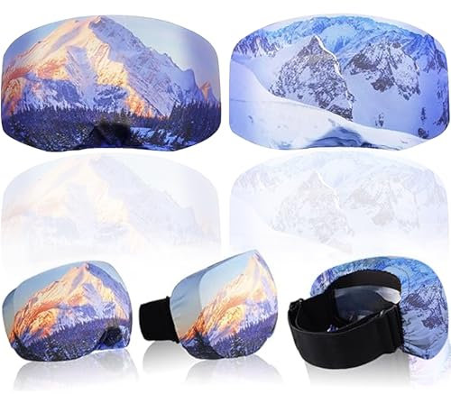 LUYANFX 2er Set Skibrille Schutzhülle, Mikrofaser Goggle Cover für Ski & Snowboard, Schutz vor Kratzern & Staub, Ideal für Reisen & Après-Ski (B)