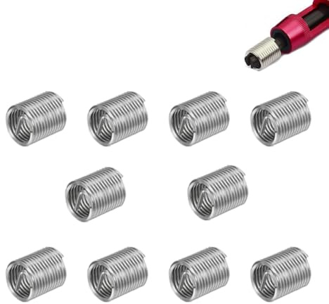 M16 x 2 gänginsats, helicoil gänga gänghylsa gängadapter reparationsinsats, gängreparation tillbehör (10-pack, 2D)