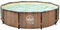 HAF® Swing Metal Frame Piscina con dimensioni 366 x 91 cm + skimmer | effetto legno naturale marrone | capacità d'acqua circa 8.300 l | piscina di alta qualità | piscina da giardino senza pompa filtro