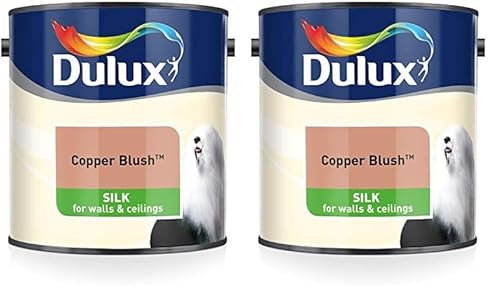 Dulux Silk Emulsion Paint For Walls And Ceilings - Copper Blush 2.5 Litres (Pack of 2)