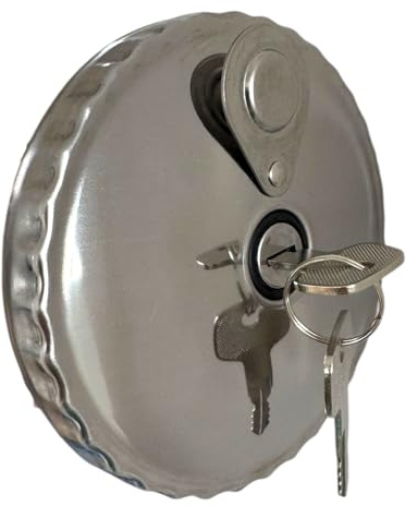 MelTruck - Tappo per serbatoio in metallo Ø 80 mm con 2 chiavi, chiusura per serbatoio per trattore, escavatore, camion