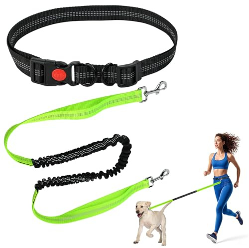 VGECEE Grigio Guinzaglio Cani Mani Libere, 70cm-120cm Prolunga Elastica per Guinzaglio con Cuciture Riflettenti Guinzaglio per Cane Retrattile Guinzaglio Active Guinzaglio da Jogging per Cani 15-60kg