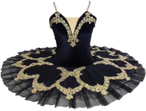 Muteitt Costume De Danse du Lac des Cygnes pour Femmes, Jupe Brodée À Paillettes, Justaucorps De Ballet, Jupe Crêpe, Robe De Danse Ballerine, Vêtements De Danse