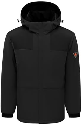 Cuwtheugwg Blouson Chauffant Homme Sans Batterie Pour Gilet Manteau Doudoune Chauffante Femme Chaude Veste Etanche Et Lavable En Machine Moto Pêche Chasse Camping Extérieur (B-Le noir,5XL)