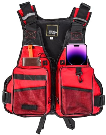 Kajak flytväst | snabbtorkande justerbar längd reflekterande – flytkraft vattensportväst, för män kvinnor kajak simning båtliv canyoning forsränning surfing wakeboard