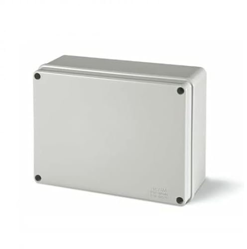 Scatola cassetta di derivazione 100x100x50 120x80x50 150x110x70 190x140x70 mm quadrata rettangolare da esterno tenuta stagna grigio impermeabile con pareti lisce (150x110x70 mm)