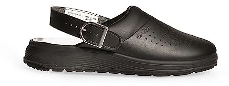 ABEBA 877030 - Unisex Schuhe - ACTIVE Clog SRC - Perforiertes Design - EU 38 - Schwarz - Futtermaterial: Stoff - Mit Schnallenverschluss