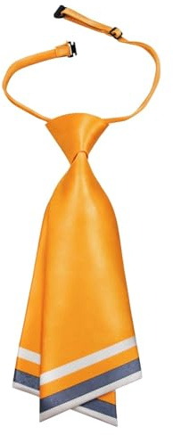 Mantieqingway Women Uniform Necktie Adjustable Strap Striped Pre-tie Ties (Yellow)